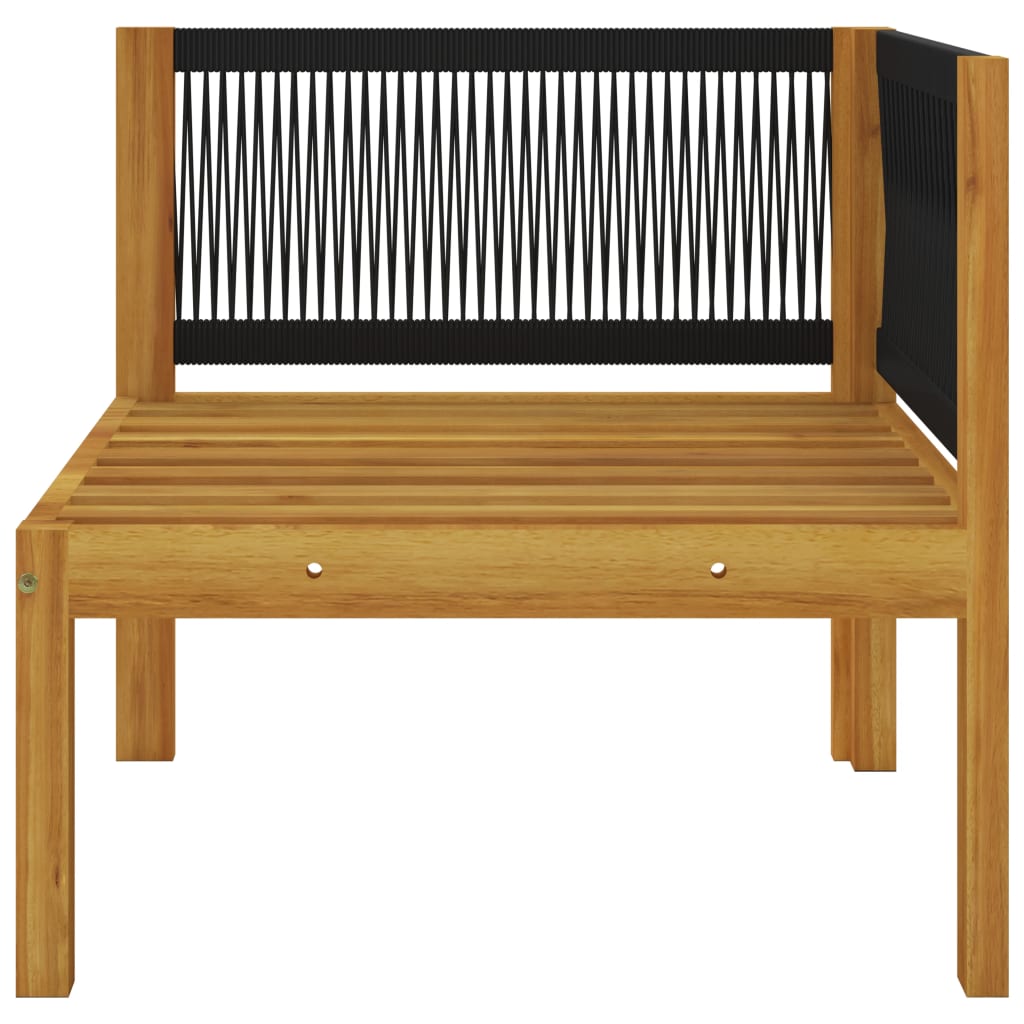 Banc de jardin 2 places avec coussins en bois d'acacia et corde