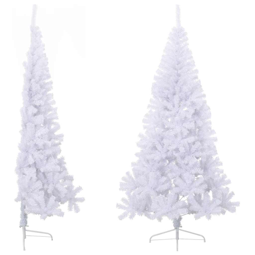 Sapin de Noël artificiel moitié avec support blanc 180 cm PVC - XIOS