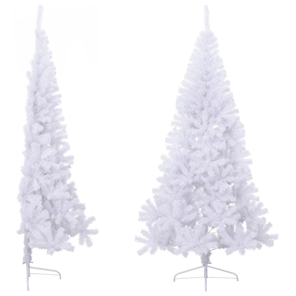 Sapin de Noël artificiel moitié avec support blanc 240 cm PVC - XIOS