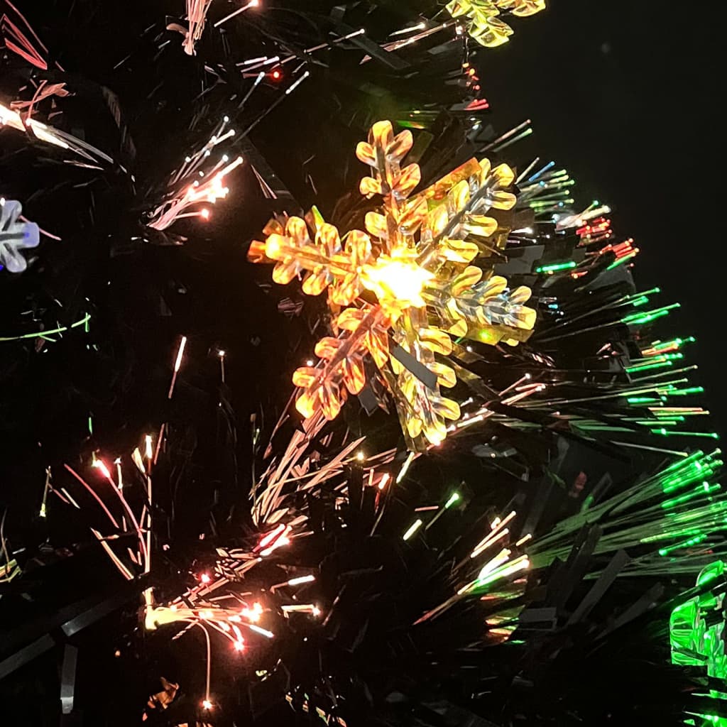 Sapin de Noël et flocons de neige LED Noir 64 cm Fibre optique - XIOS