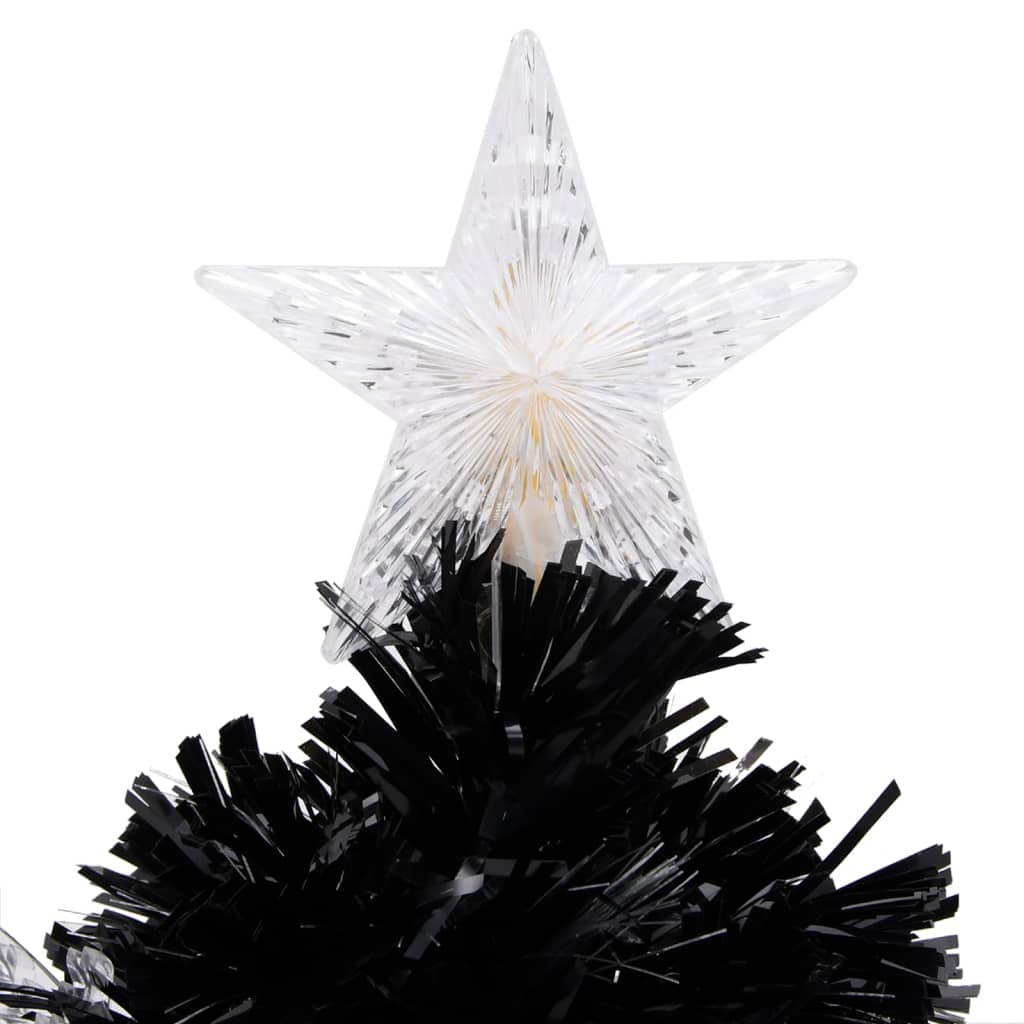 Sapin de Noël et flocons de neige LED Noir 64 cm Fibre optique - XIOS