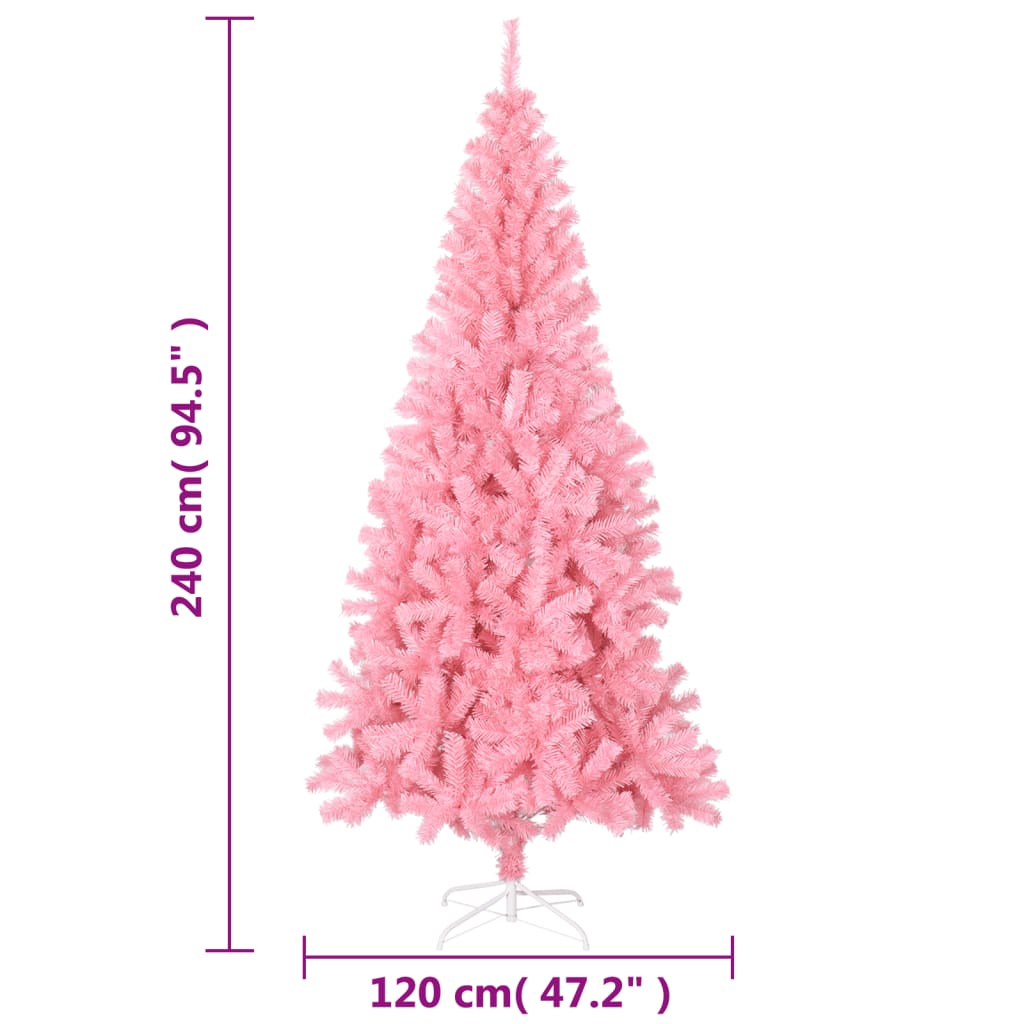 Sapin de Noël artificiel avec support rose 240 cm PVC - XIOS