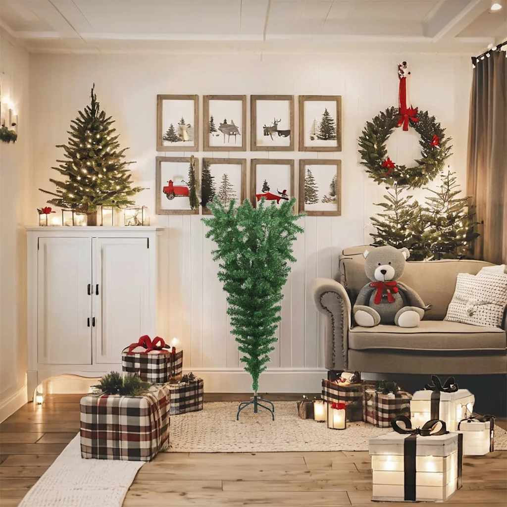 Sapin de Noël artificiel renversé avec support Vert 120 cm - XIOS