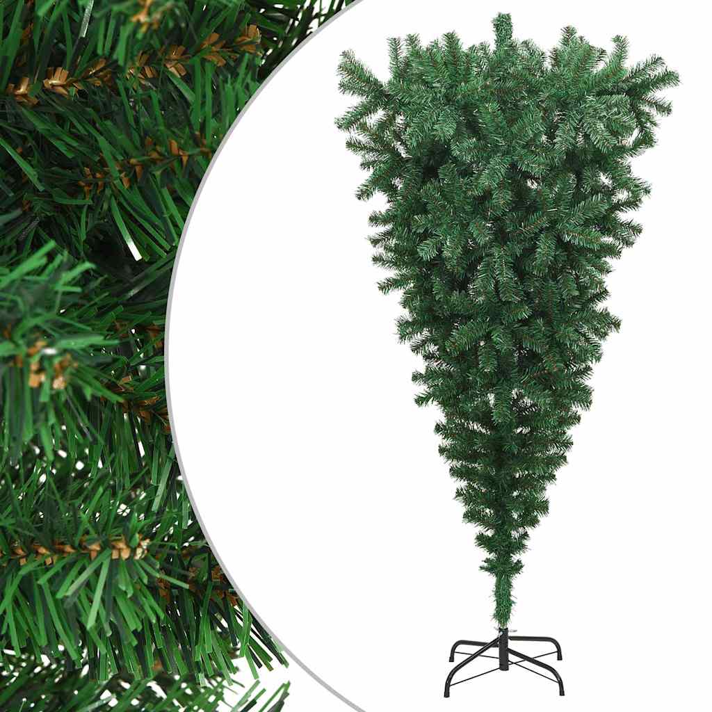 Sapin de Noël artificiel renversé avec support Vert 210 cm