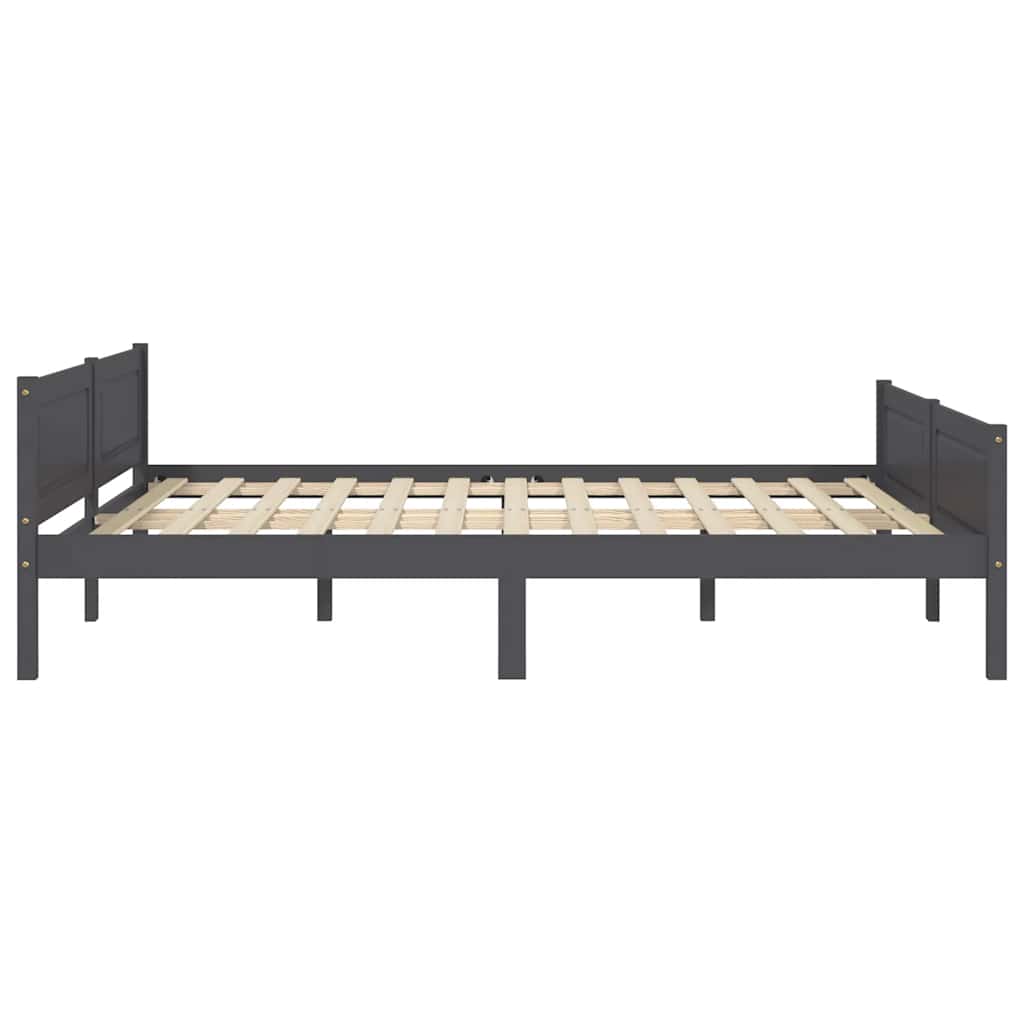 Cadre de lit sans matelas bois massif de pin gris 160x200 cm - XIOS