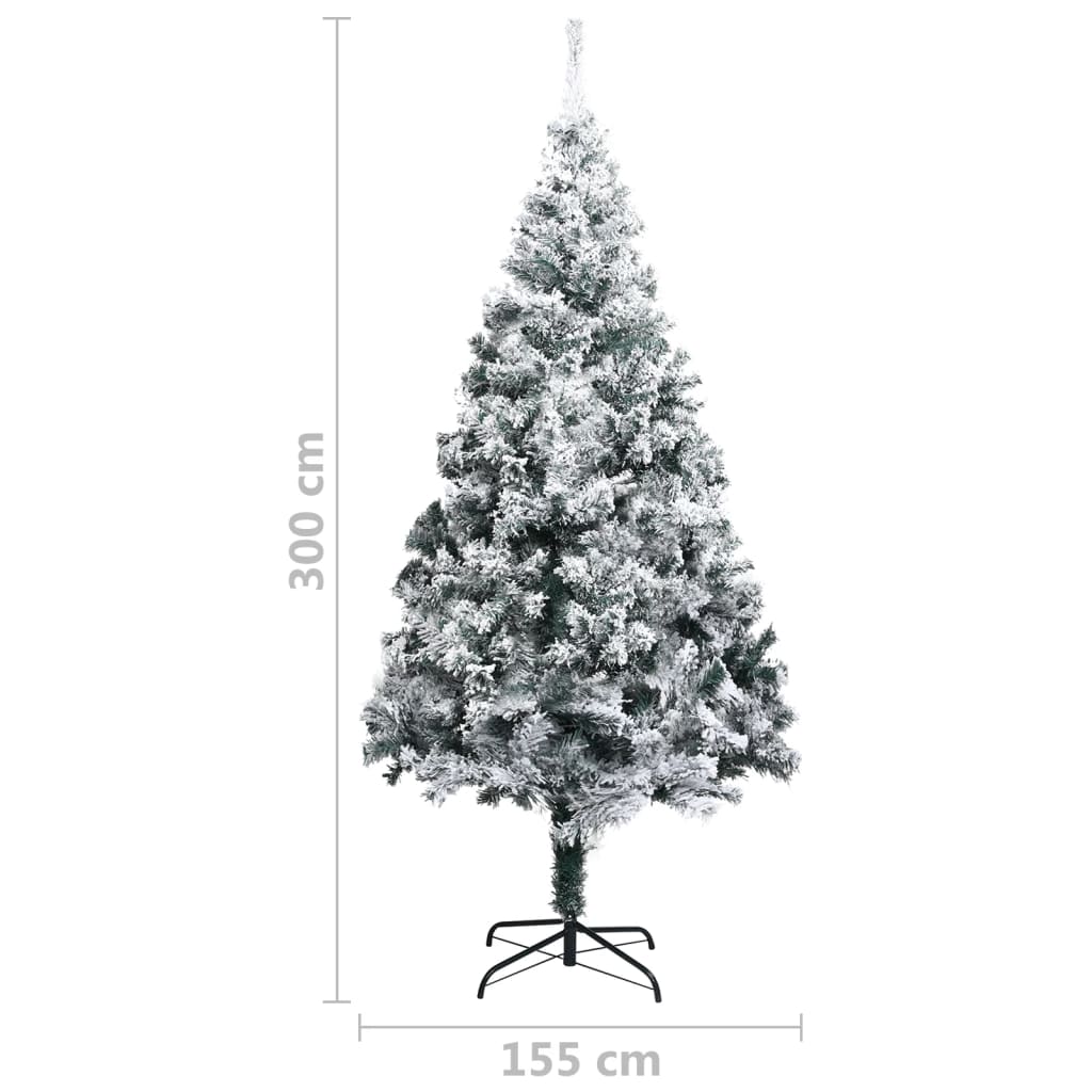 Sapin de Noël artificiel avec neige floquée Vert 300 cm PVC - XIOS