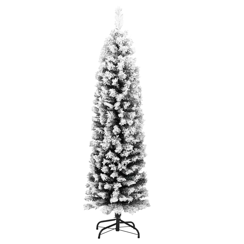 Sapin de Noël artificiel mince flocon de neige vert 120 cm PVC - XIOS