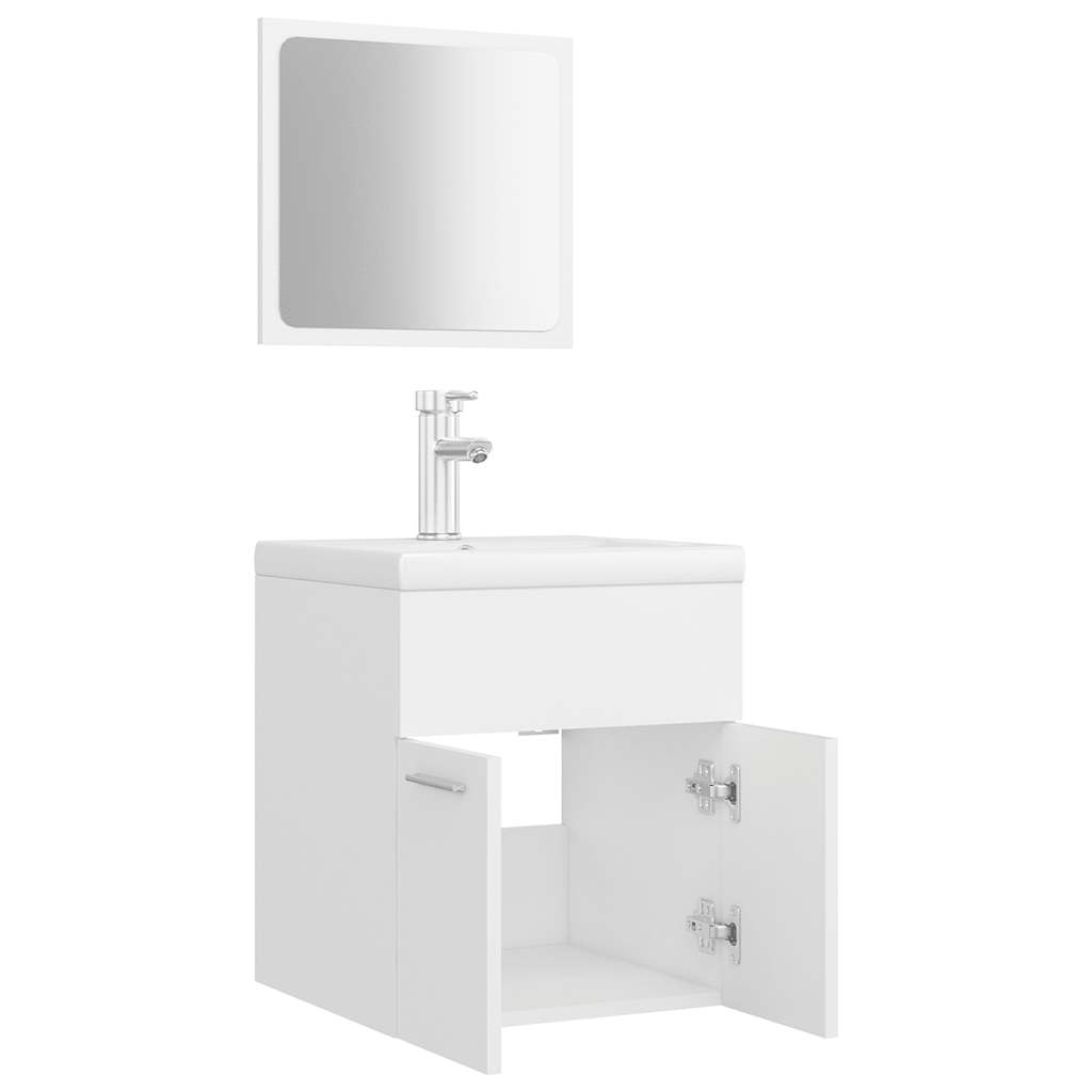 Ensemble de meubles de salle de bain Blanc Aggloméré