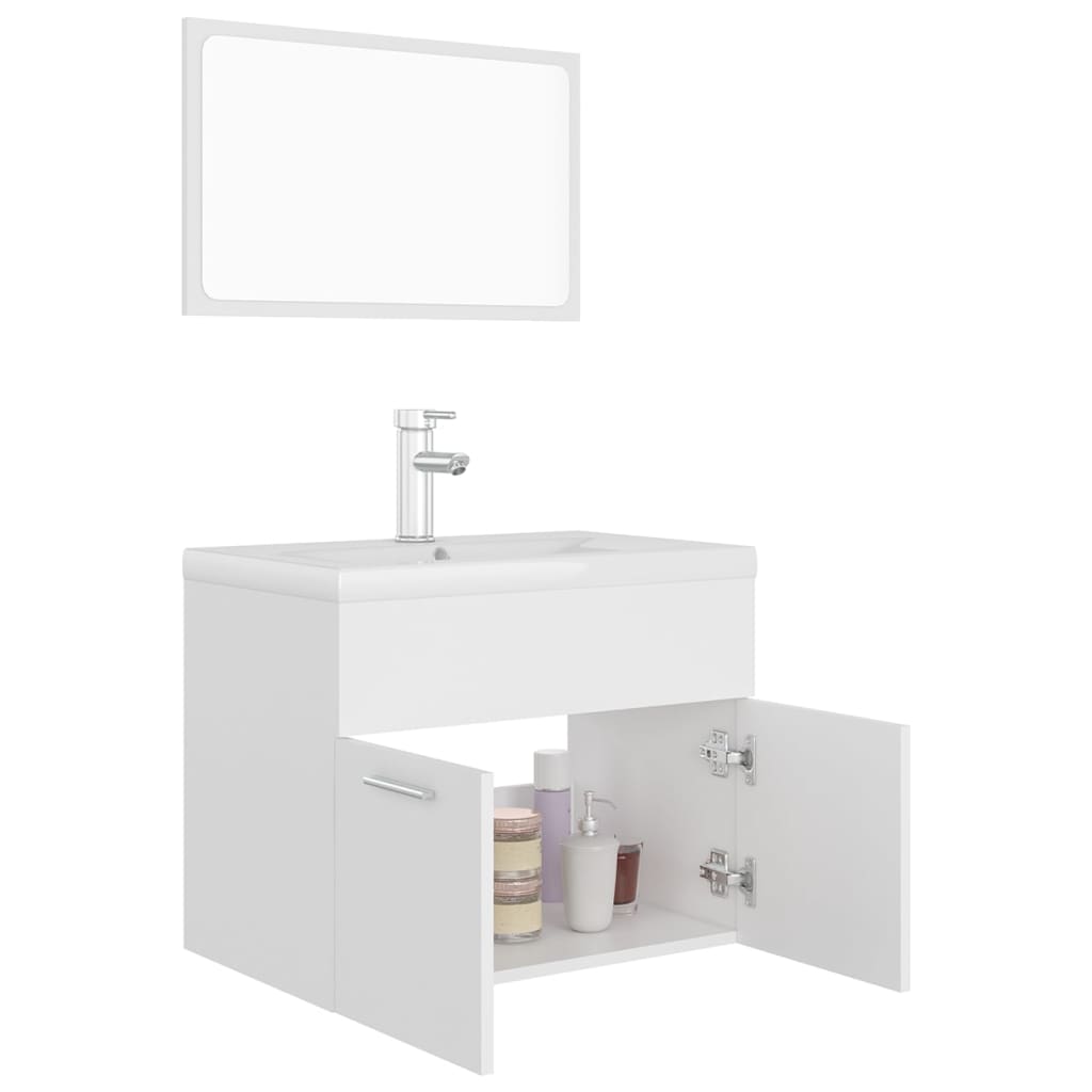 Ensemble de meubles de salle de bain Blanc Aggloméré
