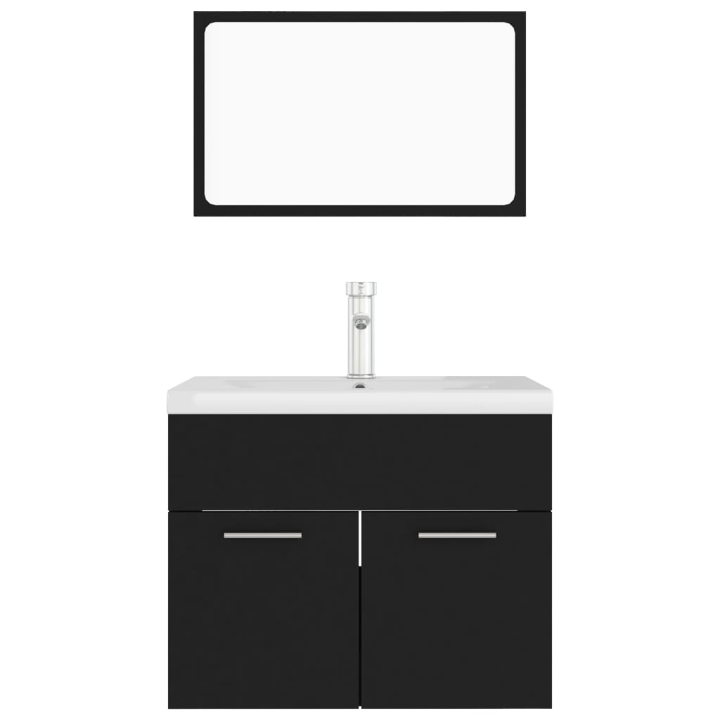 Ensemble de meubles de salle de bain Noir Aggloméré