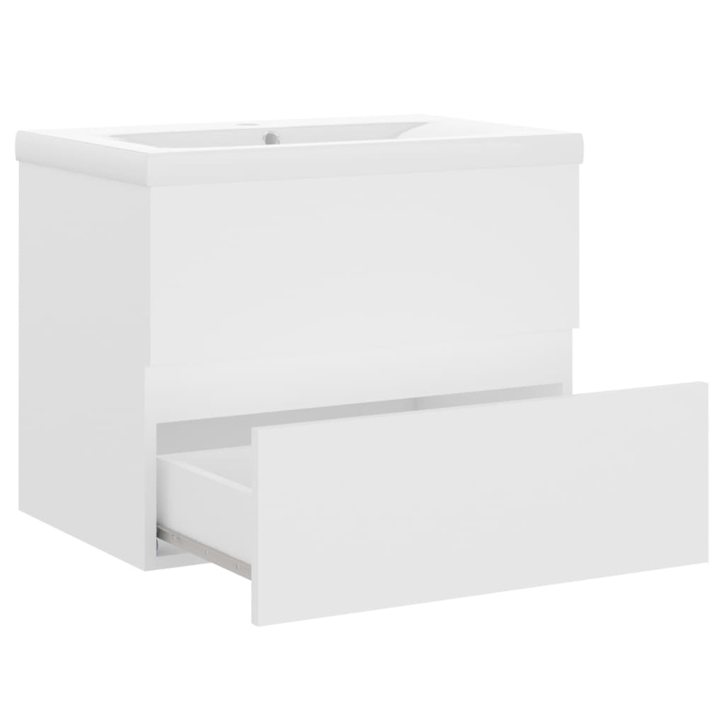 Armoire d'évier avec lavabo intégré Blanc Bois d'ingénierie - XIOS