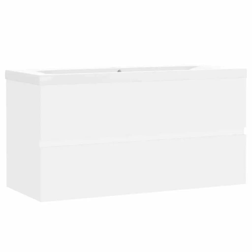 Armoire d’évier avec lavabo intégré Blanc Bois d’ingénierie - XIOS