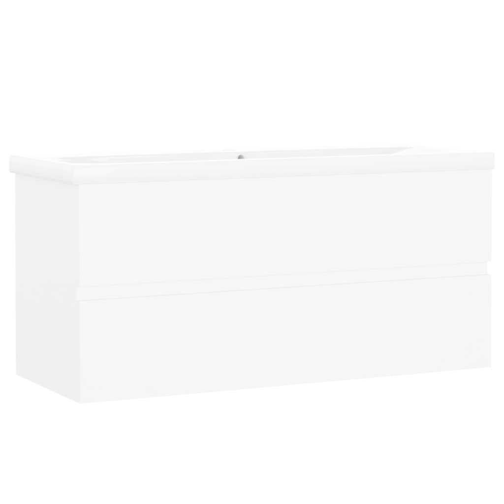 Armoire d'évier avec lavabo intégré Blanc Aggloméré - XIOS