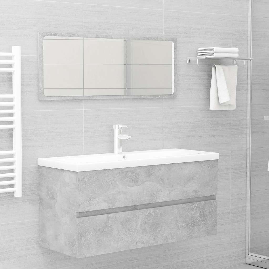Armoire d'évier avec lavabo intégré Gris béton Aggloméré - XIOS