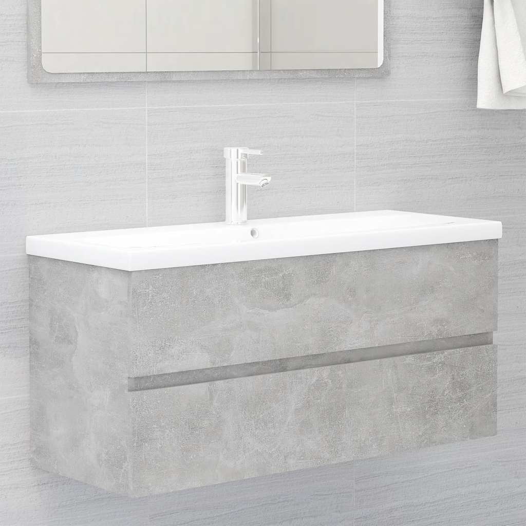 Armoire d'évier avec lavabo intégré Gris béton Aggloméré - XIOS