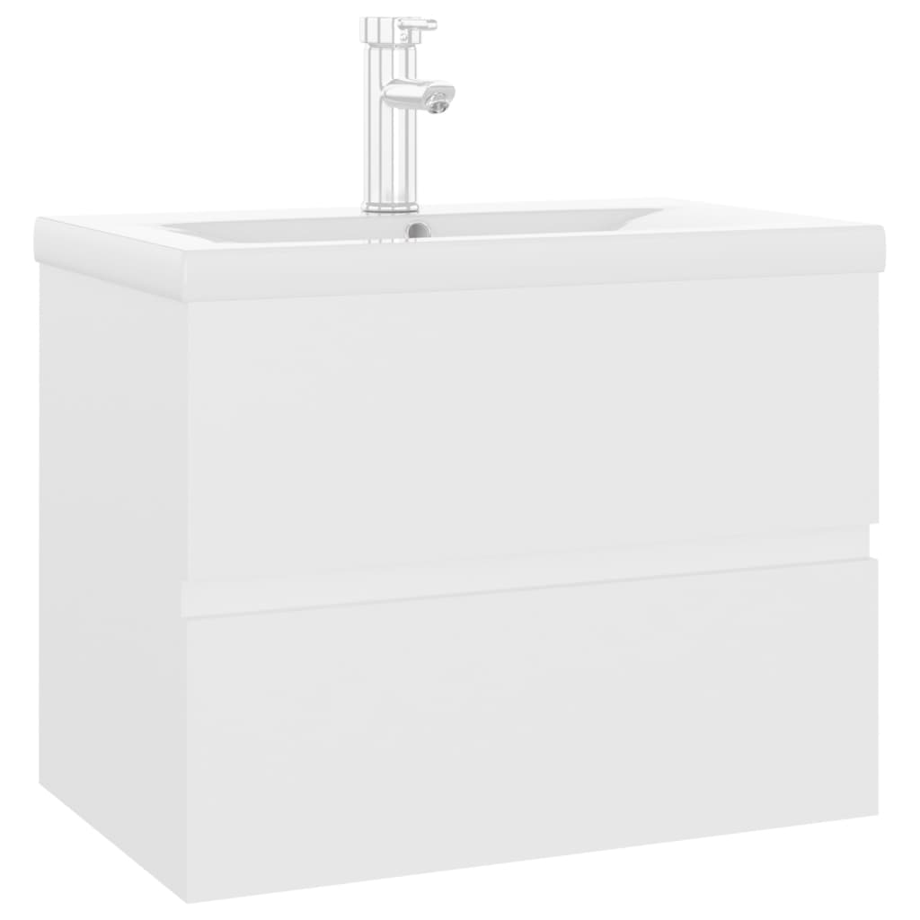 Armoire d'évier avec lavabo intégré blanc bois d'ingénierie - XIOS