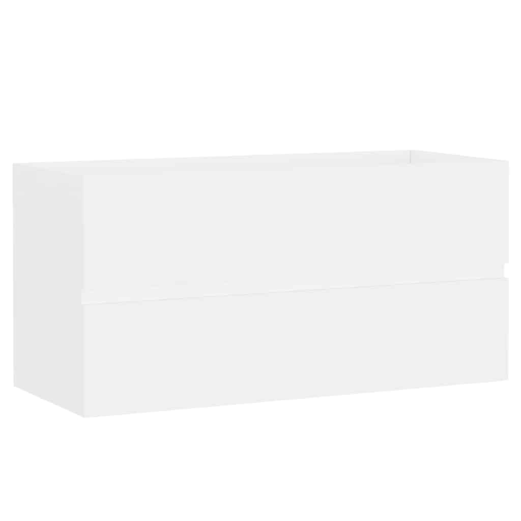 Armoire d'évier avec lavabo intégré blanc bois d'ingénierie
