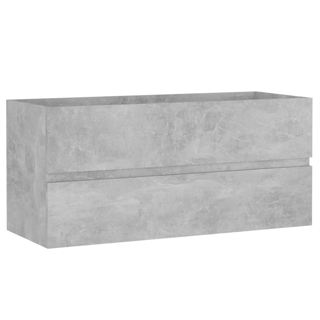 Armoire d'évier et lavabo intégré gris béton bois d'ingénierie - XIOS