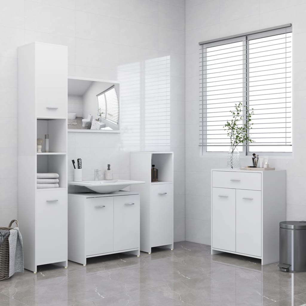 Ensemble de meubles de salle de bain 4 pcs Blanc