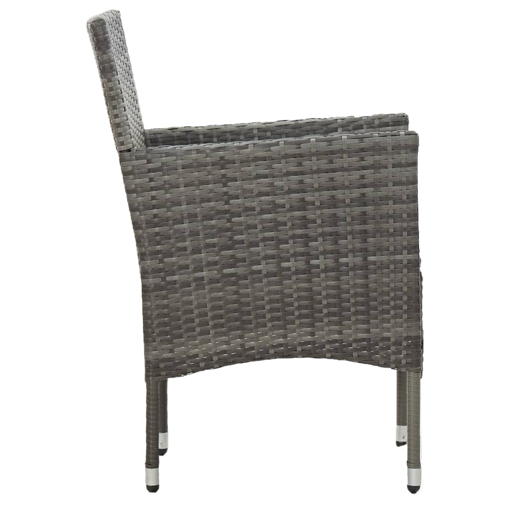 Ensemble à manger de jardin 3 pcs Gris