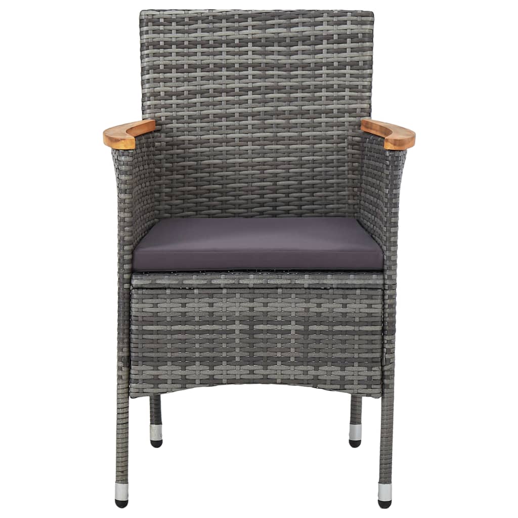 Ensemble à manger de jardin 3 pcs Gris