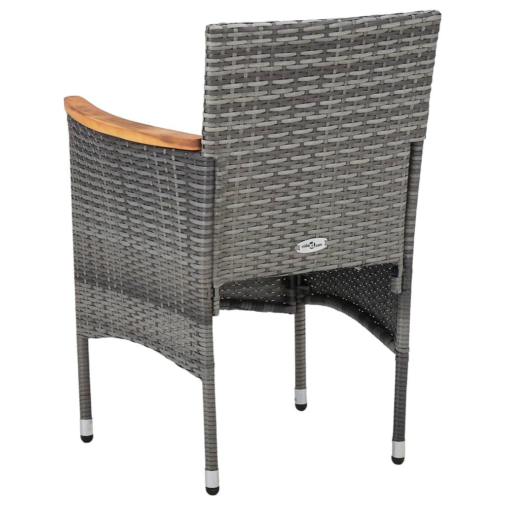 Ensemble à manger de jardin 3 pcs Gris