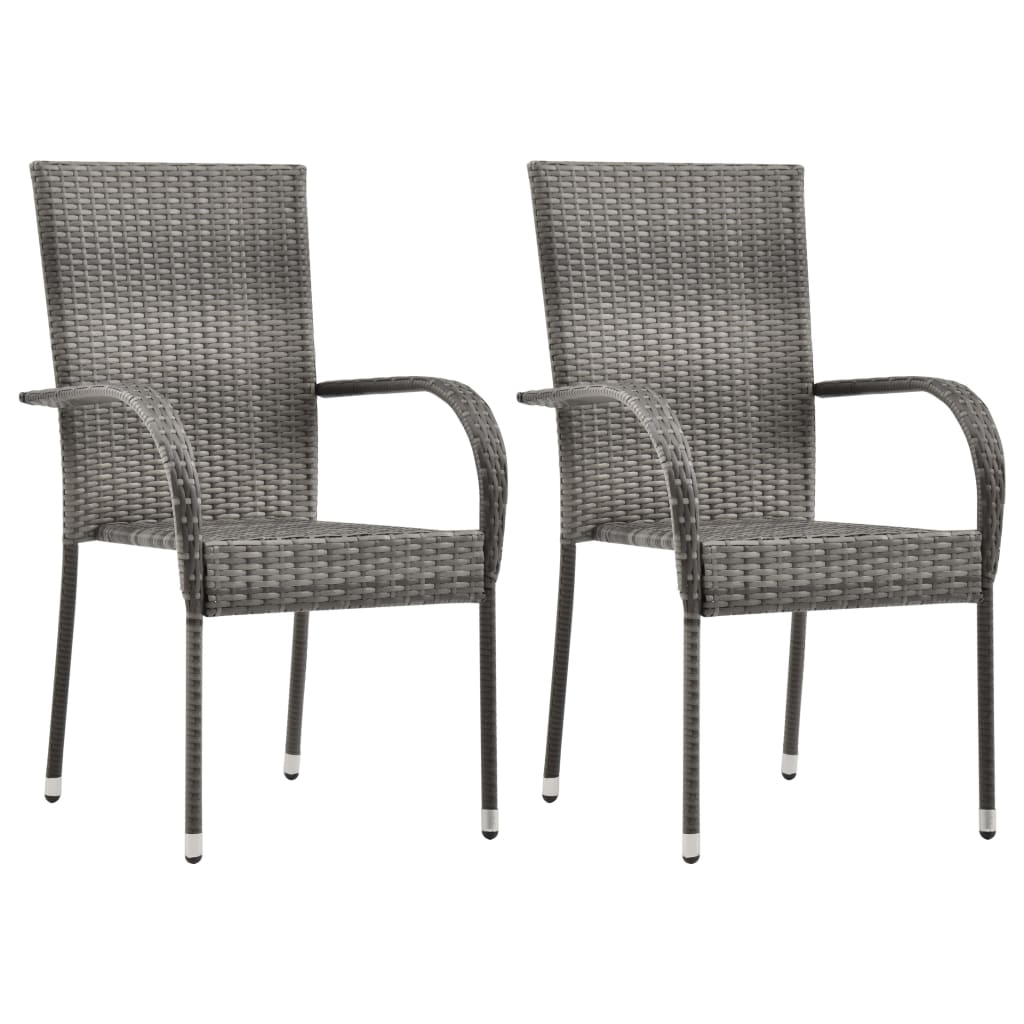 Ensemble à manger de jardin 3 pcs Gris