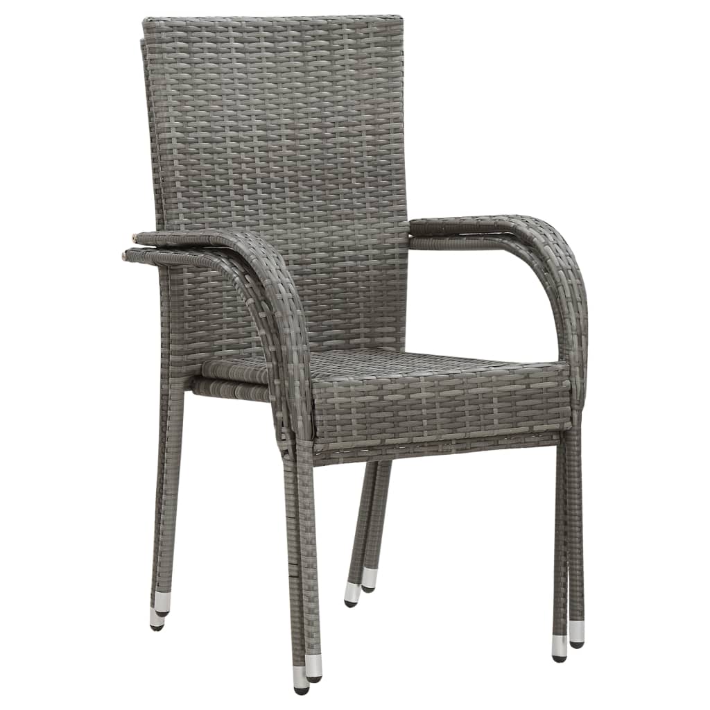 Ensemble à manger de jardin 3 pcs Gris