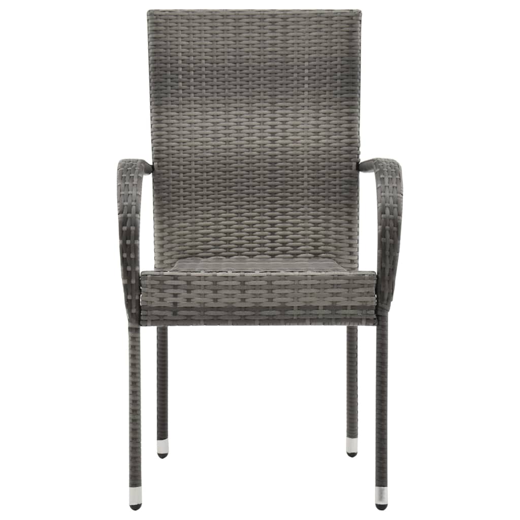 Ensemble à manger de jardin 3 pcs Gris