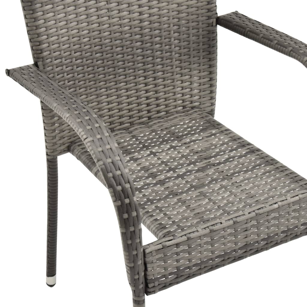 Ensemble à manger de jardin 3 pcs Gris