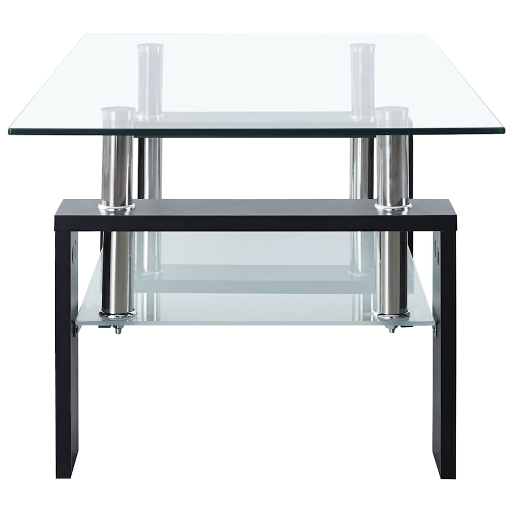 Table basse Noir et transparent 95x55x40 cm Verre trempé - XIOS