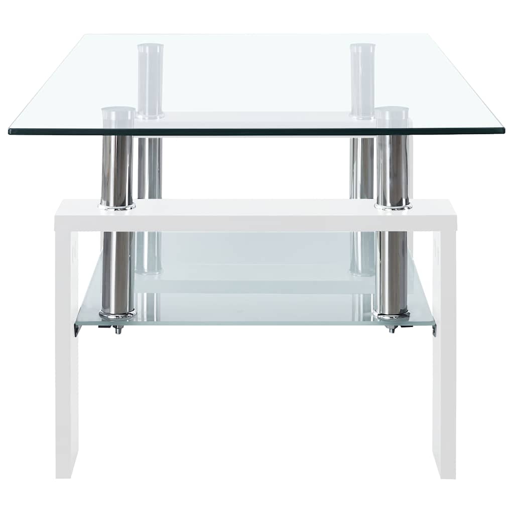 Table basse Blanc et transparent 95x55x40 cm Verre trempé - XIOS