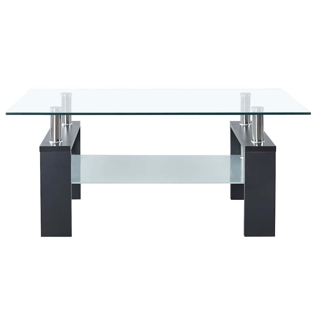 Table basse Gris et transparent 95x55x40 cm Verre trempé - XIOS