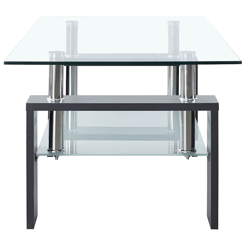 Table basse Gris et transparent 95x55x40 cm Verre trempé - XIOS