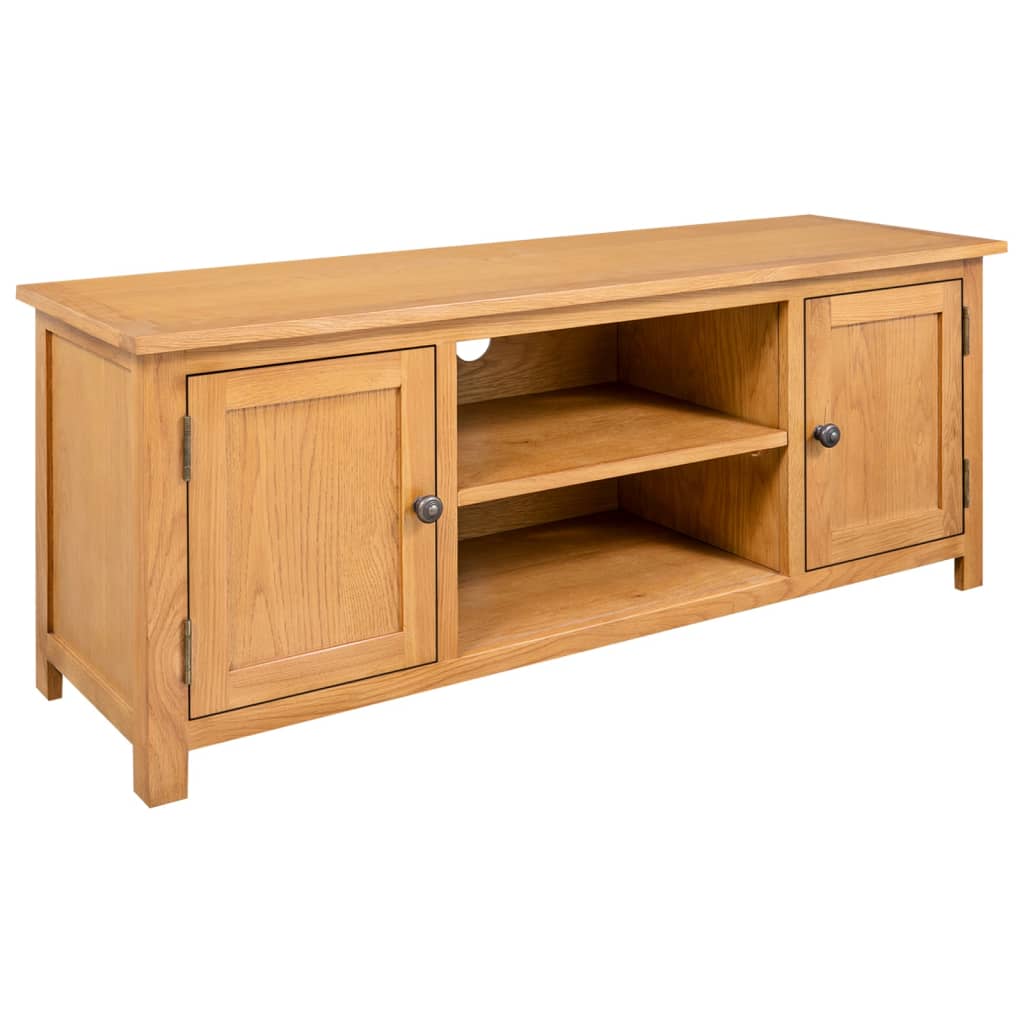 Meuble TV 110x35x44 cm Bois de chêne massif - XIOS