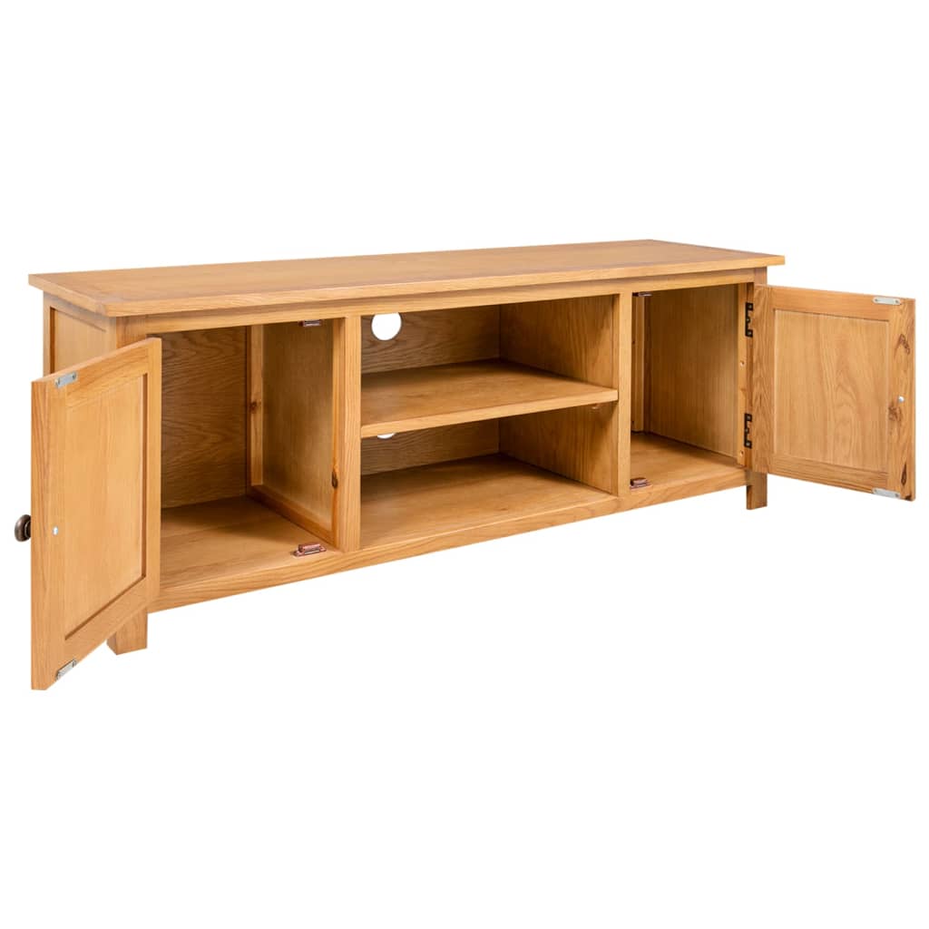 Meuble TV 110x35x44 cm Bois de chêne massif - XIOS