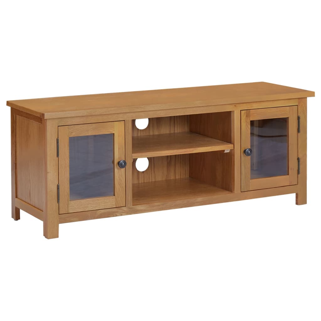 Meuble TV 110x35x44 cm Bois de chêne massif - XIOS