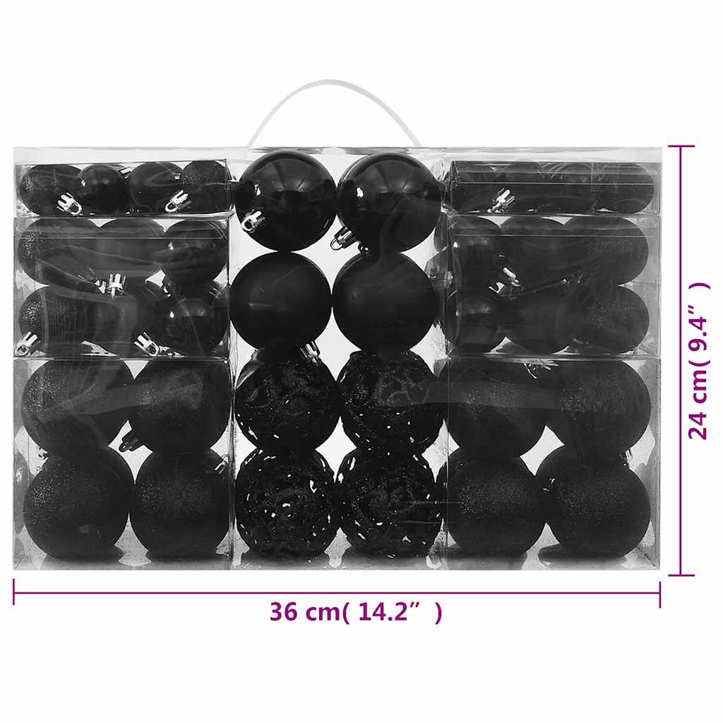 Ensemble de boules de Noël 100 pcs Noir - XIOS