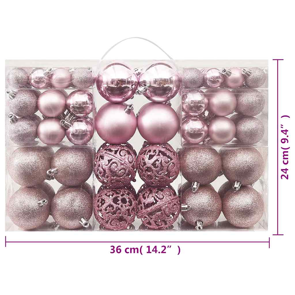 Ensemble de boules de Noël 100 pcs Rose - XIOS