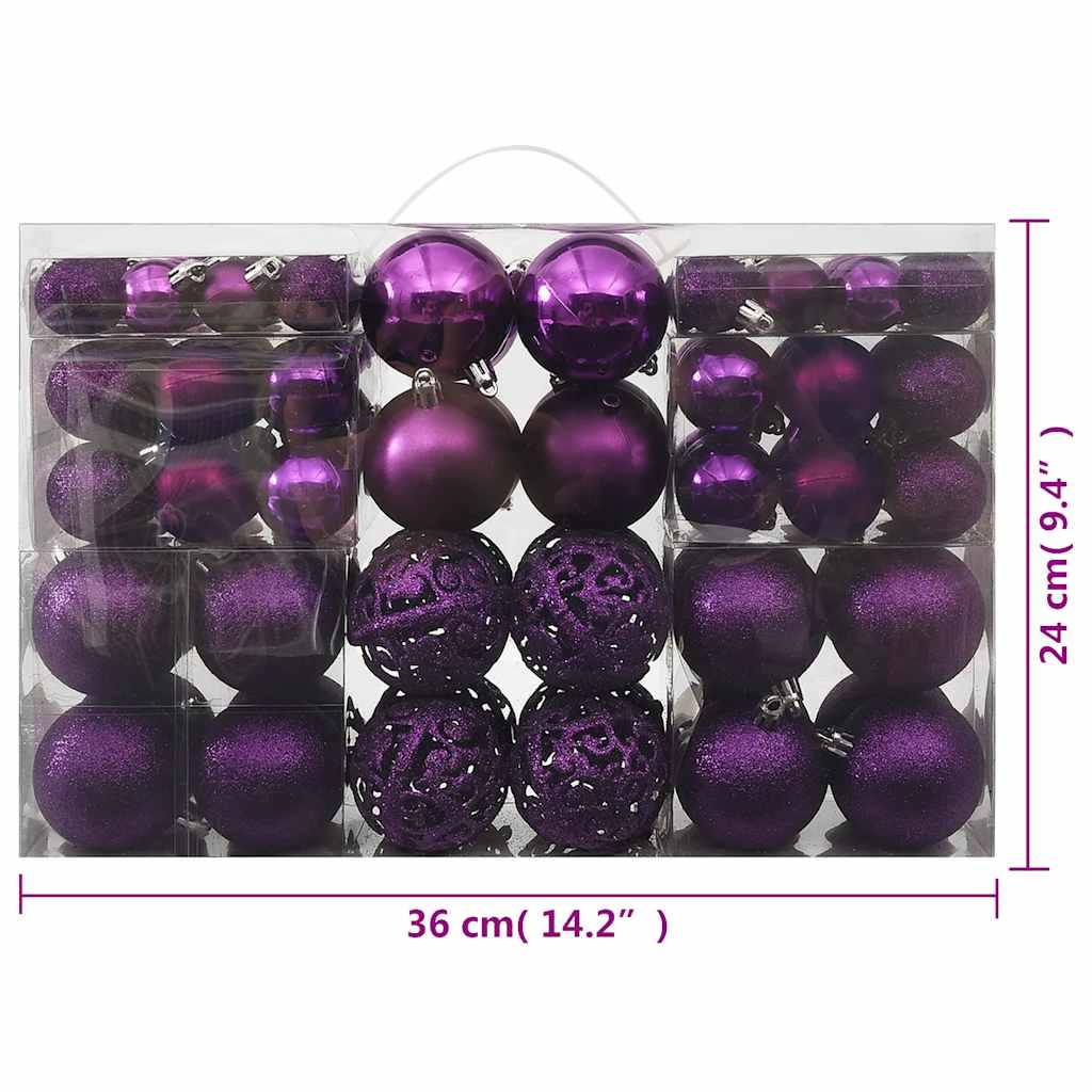 Ensemble de boules de Noël 100 pcs Violet - XIOS