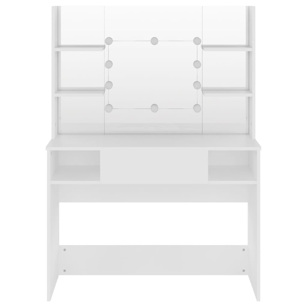 Table de maquillage avec éclairage LED 100x40x135 cm MDF Blanc - XIOS