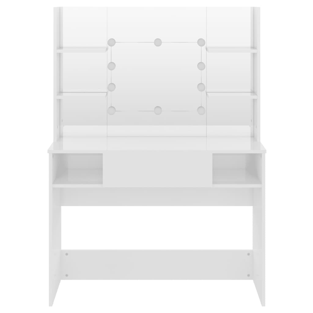 Table de maquillage avec éclairage LED MDF Blanc brillant - XIOS