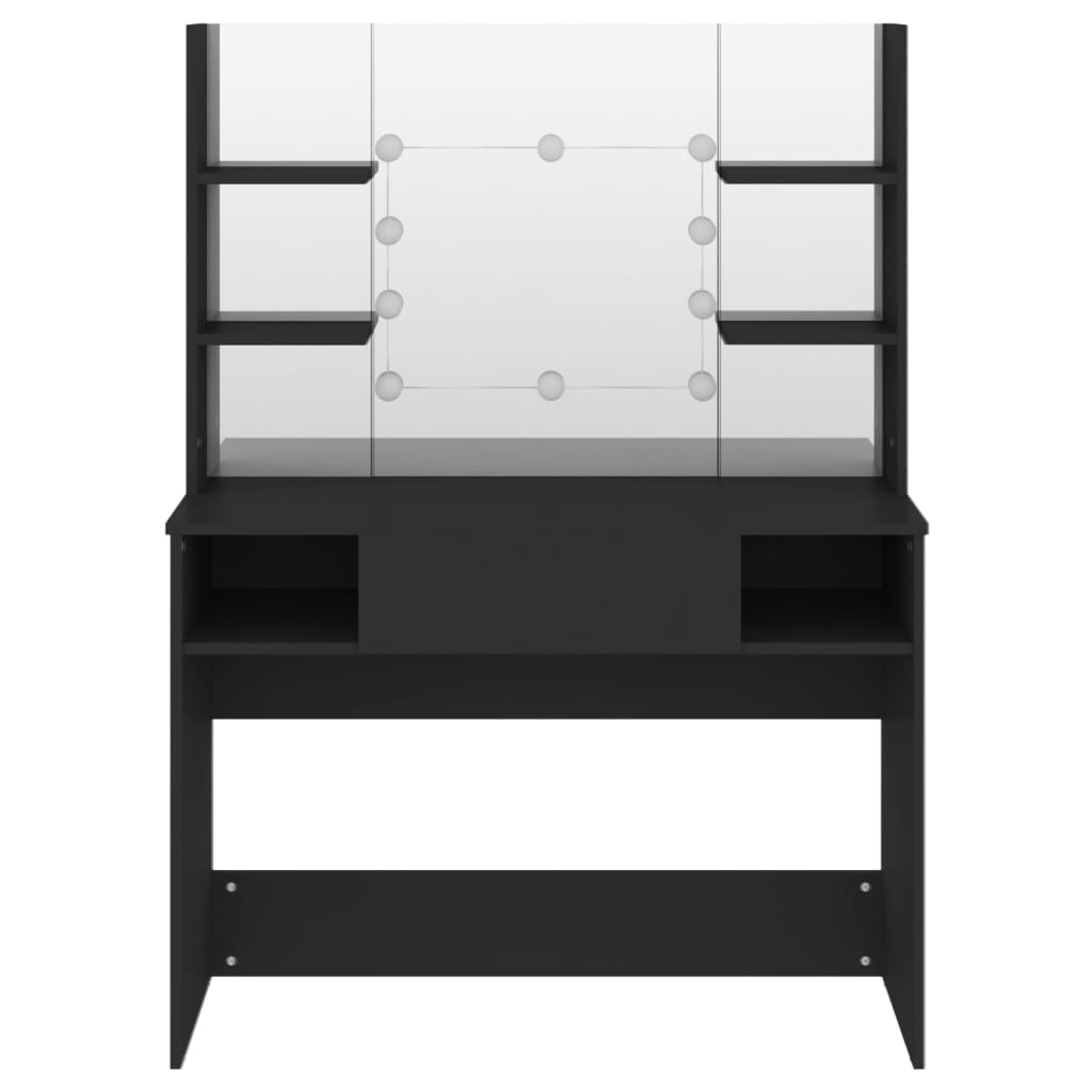 Table de maquillage avec éclairage LED 100x40x135 cm MDF Noir - XIOS