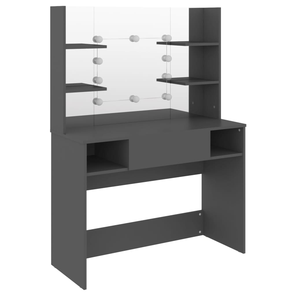 Table de maquillage avec éclairage LED 100x40x135 cm MDF Gris - XIOS