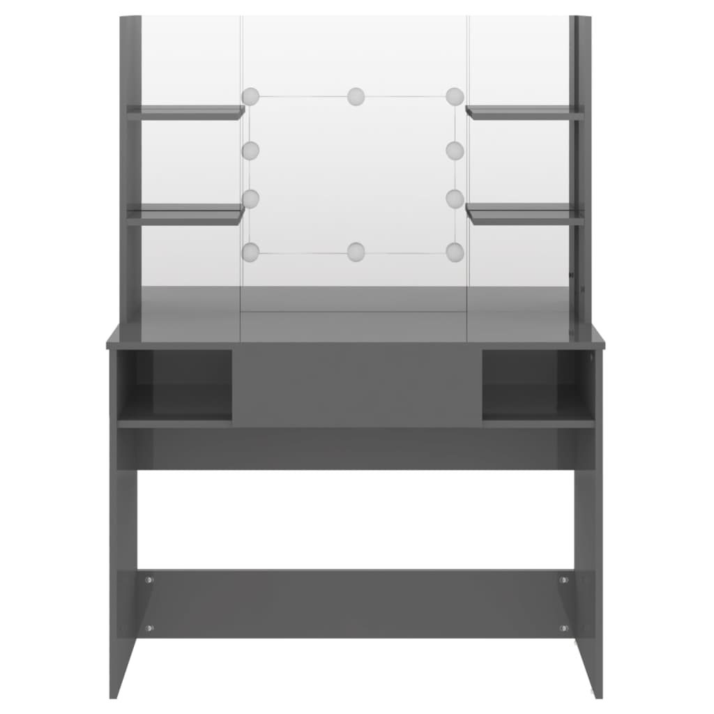 Table de maquillage avec éclairage LED MDF Gris brillant - XIOS