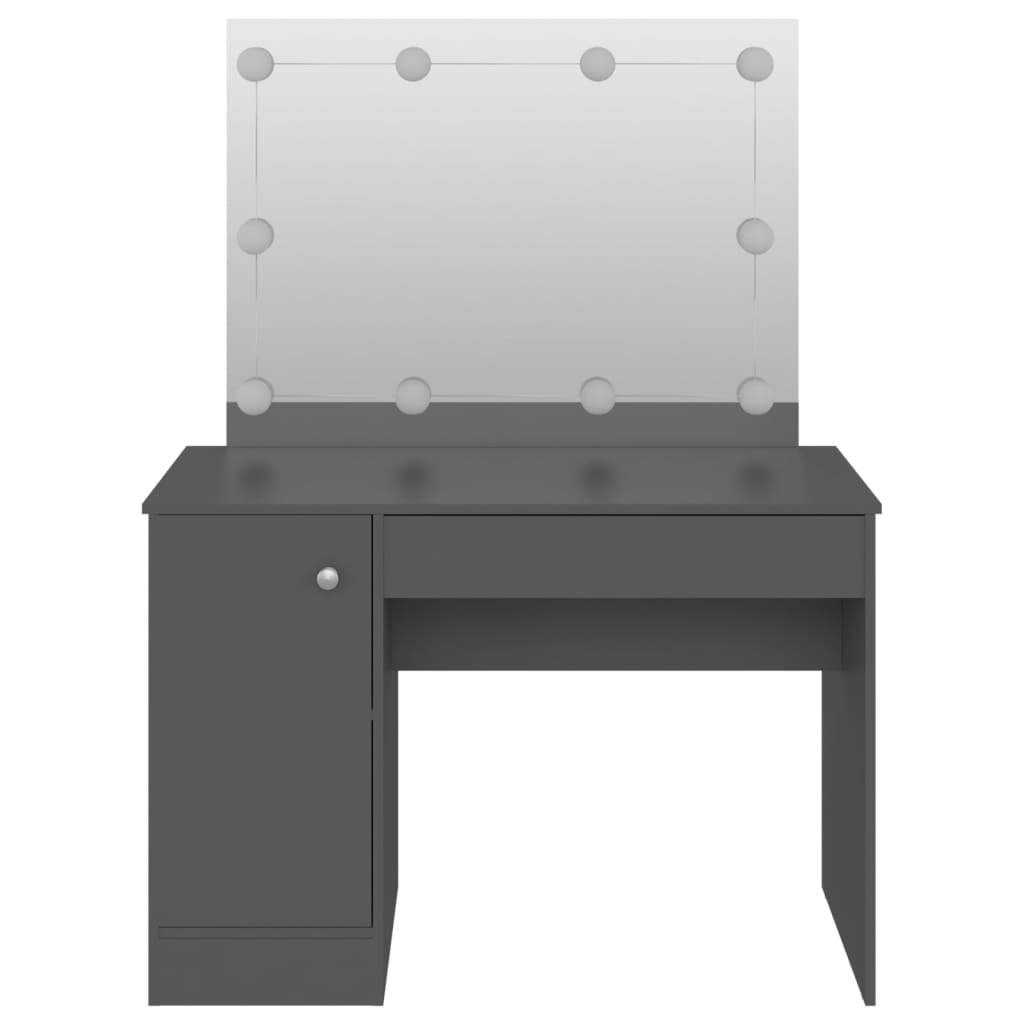 Table de maquillage avec éclairage LED 110x55x145 cm MDF Gris - XIOS