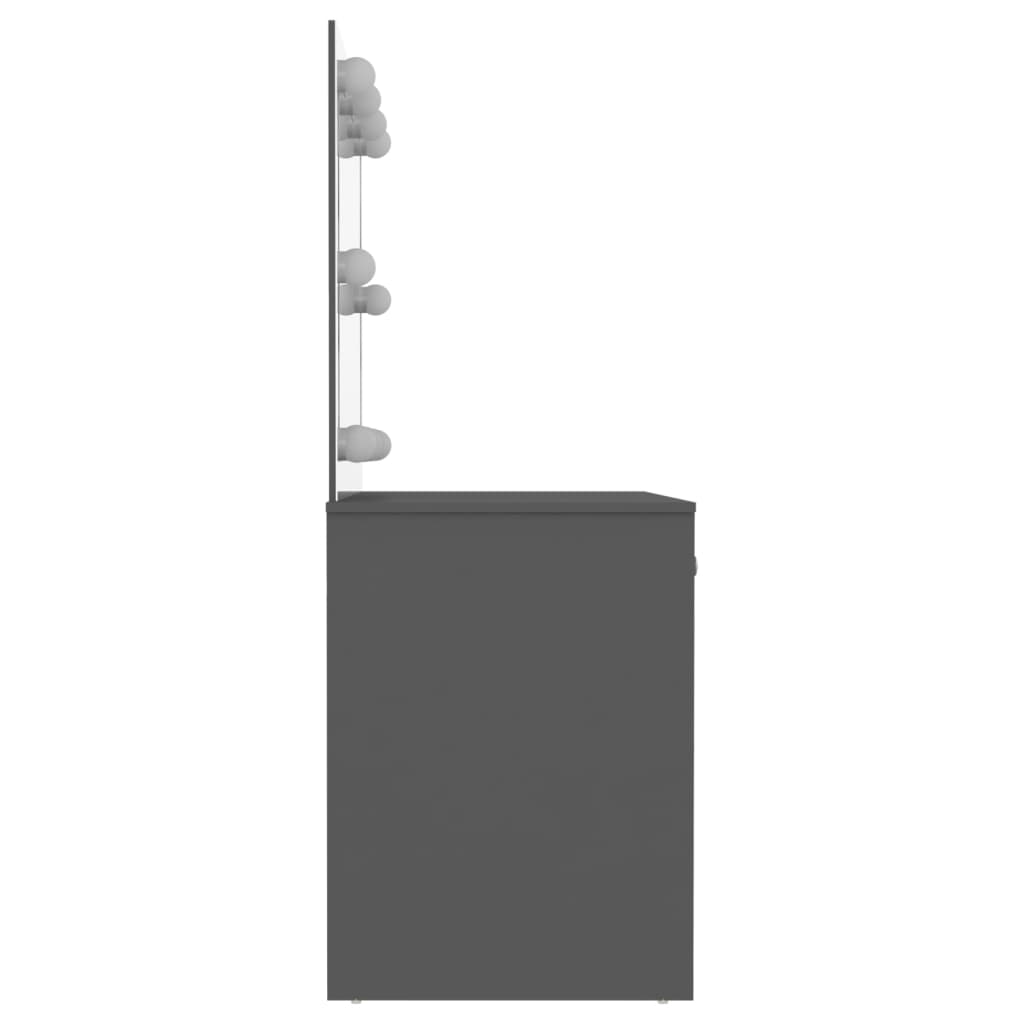 Table de maquillage avec éclairage LED 110x55x145 cm MDF Gris - XIOS