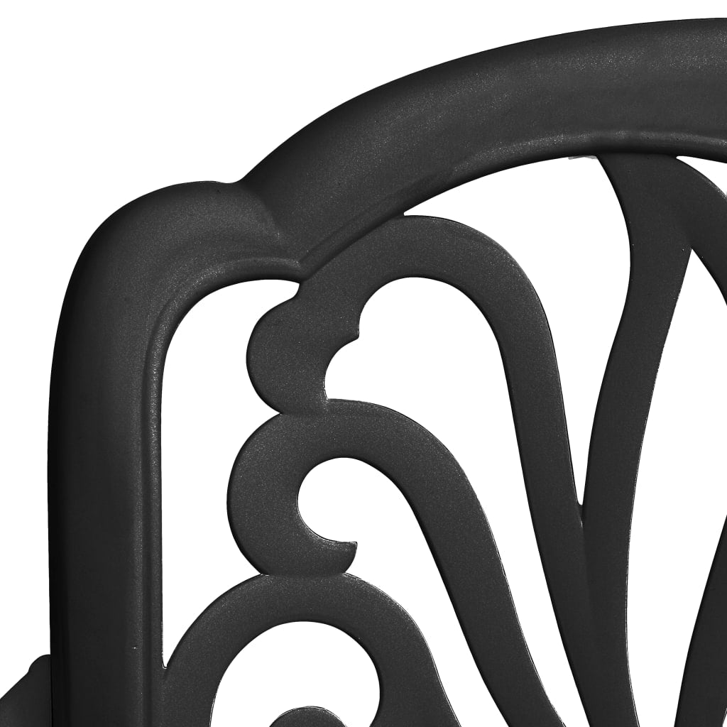 Ensemble de bistro 3 pcs Aluminium coulé Noir