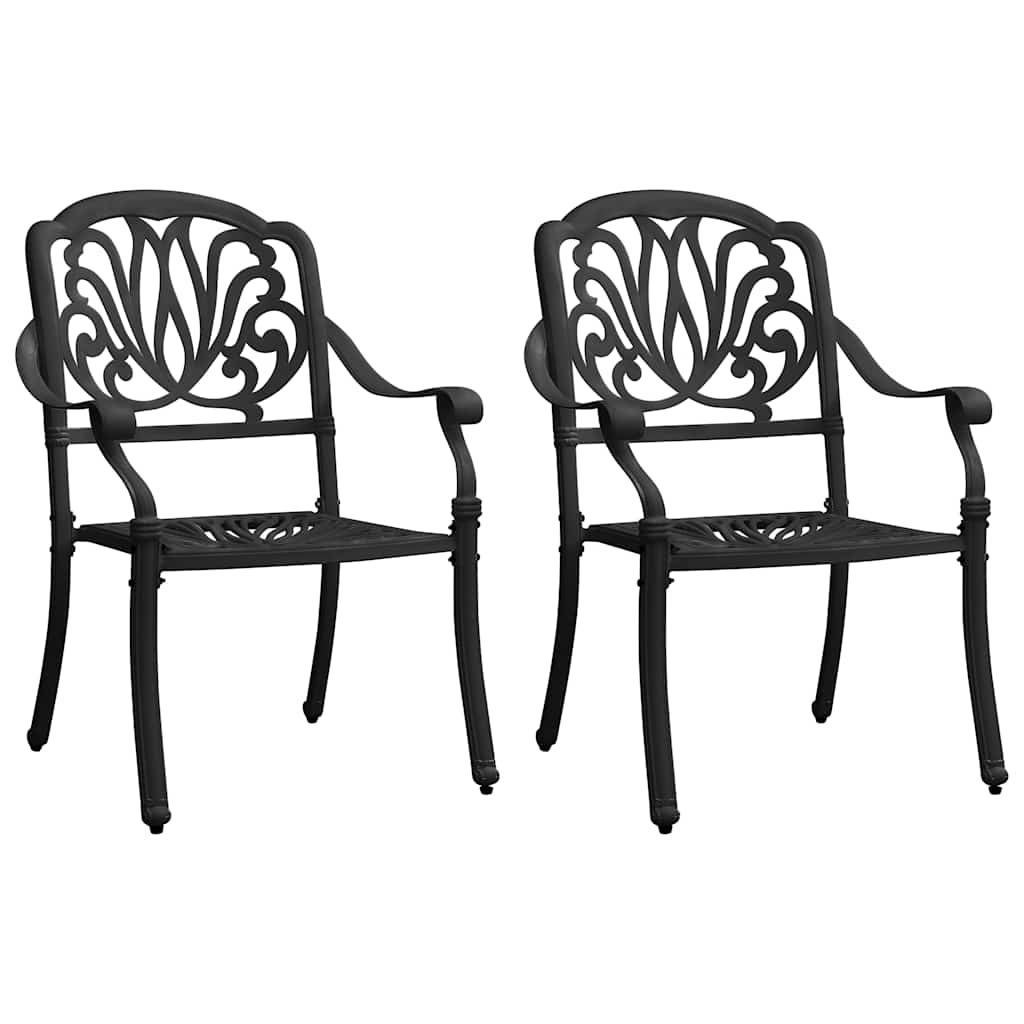 Ensemble de bistro 3 pcs Aluminium coulé Noir