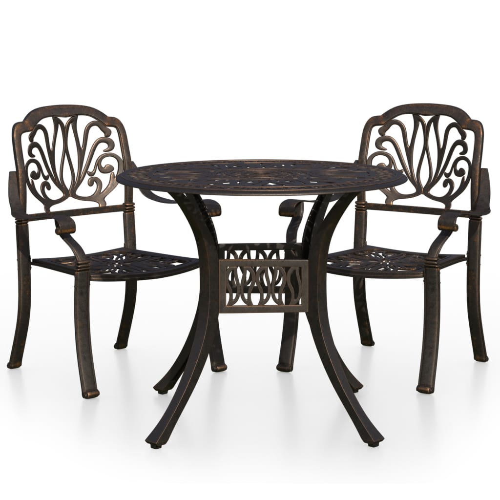 Ensemble de bistro 3 pcs Aluminium coulé Bronze - XIOS